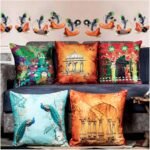 Multicolor Satin Blend Cushion Pillow Covers Set of 5 (16 X 16 Inches), 110 TC