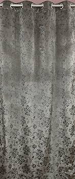 Velvet Classic Door Blackout Curtain, Curtain for Window, Curtain for Door, Curtains for Lond Door, Design #2 (Grey 4 Feet X 6 Feet)