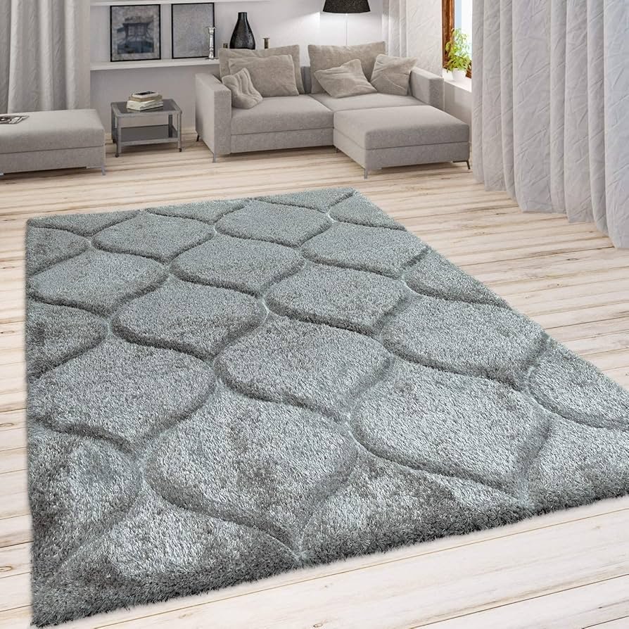 Super Ultra Modern Soft Shaggy Handcrafted Anti-Skid Silk Touch Carpet, Size 2x6 Feet, Color GREYY