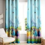 270 GSM Premium Room Darkening Curtains with Tie Back and Diamond Eyelets Set of 2 Panels (6 L x 4 W Feet, Cinderella Blue)