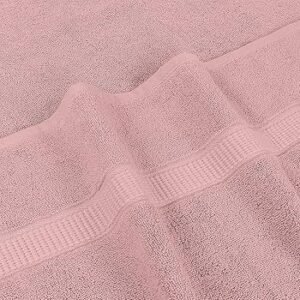 Microfiber Towels for Bath Large Size-Super Soft Coral Fleece Bathing Towel with Hook Quick Dry Super Absorbent-Bath Towel for Men and Women-70x140 cm (1, Pink)