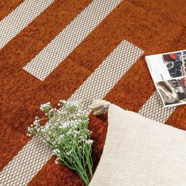 Carpet 5x7 Feet _ Soft Velvet Rug for Living Room, Hall & Bedroom _ Floor Carpet for Home _ Designer Dari for Floor 150x210 cm _ Non-Slip, Trendy & Durable Kalin (Light Brown)