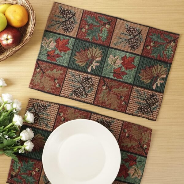 Premium Dinning table Placemats Set of 4 (12x18 Inches)  Multicolor Leaf