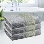 Pack of 3 Soft Blend Cotton Bathing Towel For Men-Women _ 450 GSM Fade-Wrinkle Resistant Towels _ 30x60 Inches - Velvet Grey