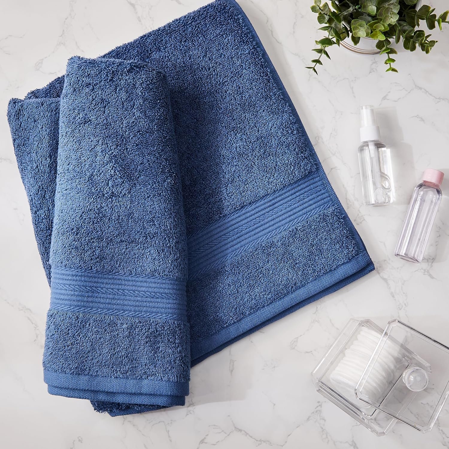 Premium Quality Cotton Bath Towel _ 500 GSM _ Fade Resistant _ Dark Blue