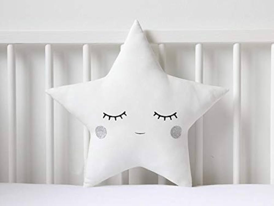 Velvet Baby Cushion Combo of 2 ? Moon & Star Shapes | Silver | Soft Crib Cushions & Cuddle Toys (Pack of 1)