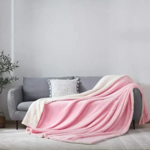 Super Soft Cloudy Printed Single Bed Blanket – Single Ply Mink Blanket for Heavy Winter (152×220 cm, Grey & Pink, 2.5 Kg, Reversible)