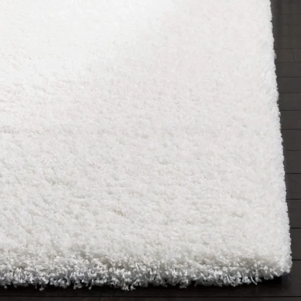 White Shaggy Rug Set (2 Pieces) – Soft Fluffy Microfibre Carpets for Living Room, Bedroom & Home Office, 4x6 Feet Each