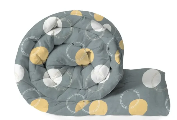 220 GSM Reversible Microfiber AC Comforter – Single Bed Quilt/Blanket/Duvet for Winter (240×152 cm, Grey & Orange, Lightweight & Soft)