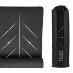 Yoga Mat (Black Gold) | 8mm Ultra-Cushioned TPE Mat with Alignment Lines | Non-Slip, Antimicrobial, Lightweight & Portable with Carry Bag | Beginner-Friendly Joint Support Mat | 72/78 x 26 Inch