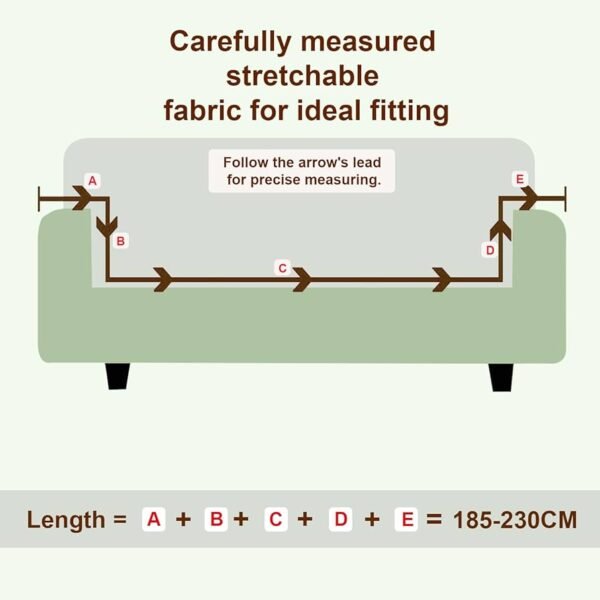 Dark Grey Fern Polyester Sofa Cover – Stretch Fit, Universal 3+1+1 Seater, Modern Style