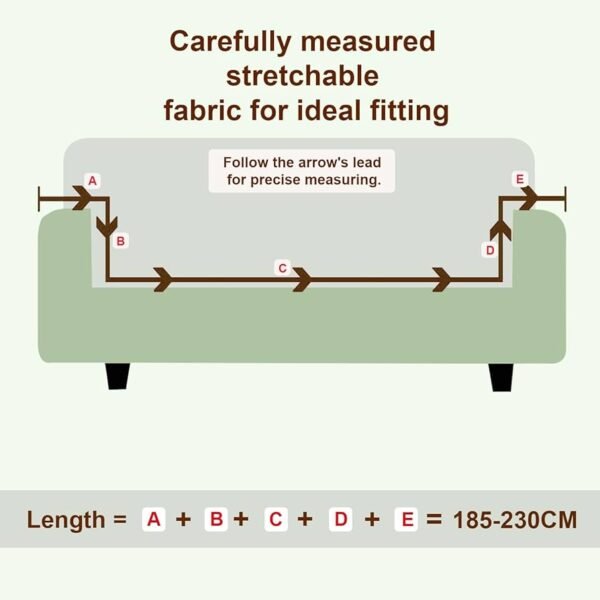 Cream Brown Flower Polyester Sofa Cover – Zipper Closure, Stretch Fit, Universal 3+1+1 Seater