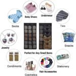 30-Pocket Double-Sided Hanging Closet Organizer | Underwear, Bra & Socks Storage | Wall-Mount Wardrobe Organizer | Black (Pack of 1)