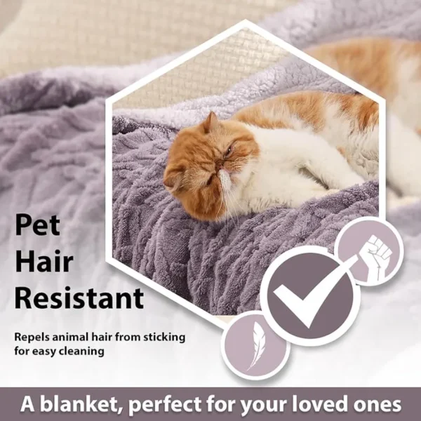 Sherpa Double Bed Blanket – 500 GSM Luxurious Reversible Fluffy Winter Quilt/Rajaai, Super Soft & Warm (Lavender, 230×220 cm, 3 kg)