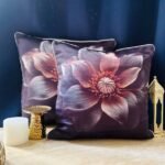Satin Cushion Cover 16x16 Inches ? Hazel Floral Charm | Modern Luxurious Design