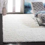 White Shaggy Rug Set (2 Pieces) – Soft Fluffy Microfibre Carpets for Living Room, Bedroom & Home Office, 4x6 Feet Each