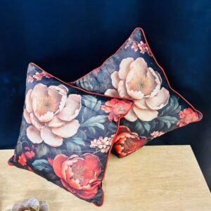Satin Cushion Cover 16x16 Inches ? Vintage Petal Palette | Modern Luxury Floral Design