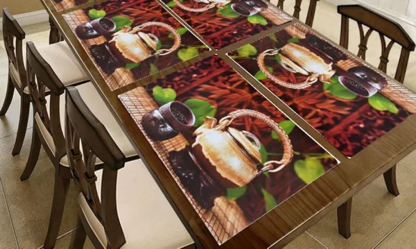 6-Piece PVC Dining Table Placemats | Washable, Waterproof & Heat-Resistant Reversible Table Mats | Plastic Placemats for Kitchen & Dining | Multi | 11x17 Inches