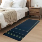 Anti-Slip 2 Pcs Waterproof Kitchen Rugs | Cushioned Memory Foam Standing Mats for Kitchen & Bathroom (120x40 cm & 40x60 cm, Blue)