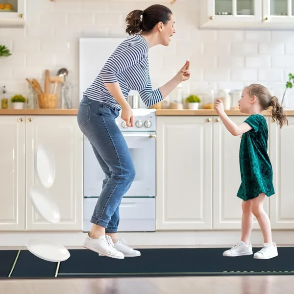 Anti-Slip 2 Pcs Waterproof Kitchen Rugs | Cushioned Memory Foam Standing Mats for Kitchen & Bathroom (120x40 cm & 40x60 cm, Blue)