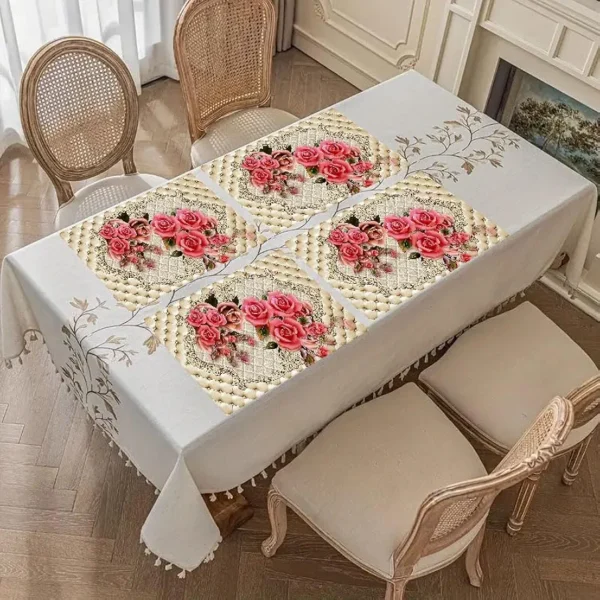 6-Piece PVC Dining Table Placemats | Washable, Waterproof & Heat-Resistant Table Mats | Reversible Plastic Placemats for Kitchen & Dining | Multi | 11x17 Inches