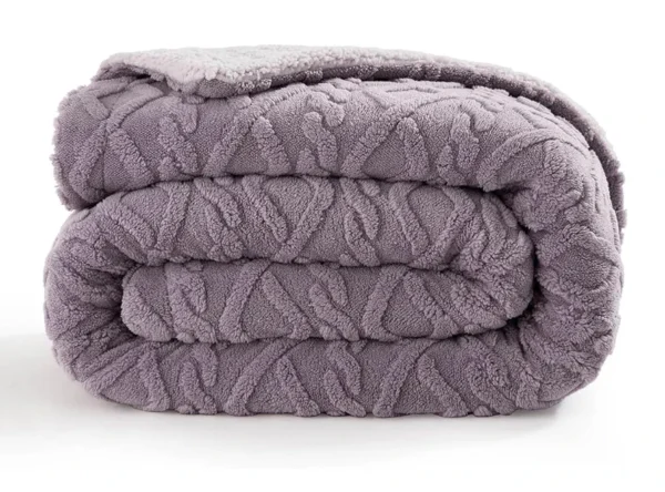 Sherpa Double Bed Blanket – 500 GSM Luxurious Reversible Fluffy Winter Quilt/Rajaai, Super Soft & Warm (Lavender, 230×220 cm, 3 kg)