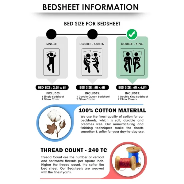 300 TC Cotton Bedsheet for King Size Bed – Mauve Abstract Design | 1 Bedsheet with 2 Pillow Covers (270 x 270 cm) | Soft & Breathable | Perfect for Festive Gifting