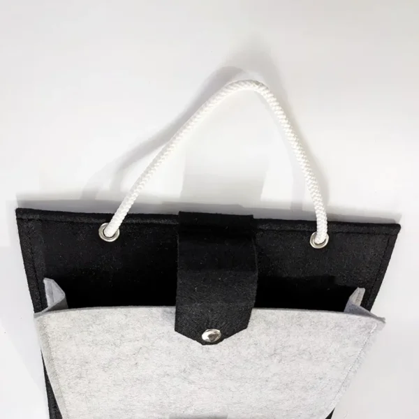 Wall Hanging Storage Organizer | Foldable Fabric Shelf with 3 Pockets | Home, Kitchen & Magazine Organizer | White Felt