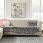 Dark Grey Fluffy Shaggy Rug – Ultra Soft 2x6 Ft Faux Sheepskin Carpet for Bedroom, Kids Room & Living Room