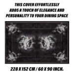 Rectangular Cotton Dining Table Cover | 6-Seater Table Cloth | Gulab Painting Design | Elegant Table Linen | 60x90 Inch (Brown)