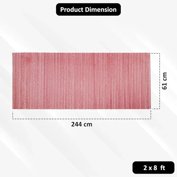 2x8 Ft Rubber Mat | Waterproof Anti-Slip Entrance & Bathroom Mat with Drainage Holes | Doormat for Home, Office, Kitchen & Pool | Red