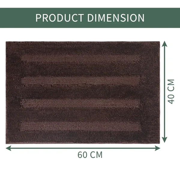 2 Pcs Microfiber Bathroom Mats 60x40 cm | Anti-Slip, Water Absorbent Door Mats | Soft & Quick-Drying | Chocolate Brown