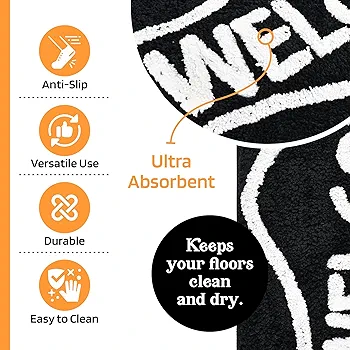 Pack of 6 Rectangle Super Soft Door Mats for Home & Living Room | 16x24 Inches ? Black & Coffee