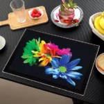 6-Piece PVC Dining Table Placemats | Washable, Waterproof & Heat-Resistant Reversible Table Mats | Plastic Placemats for Kitchen & Dining | Multi | 11x17 Inches