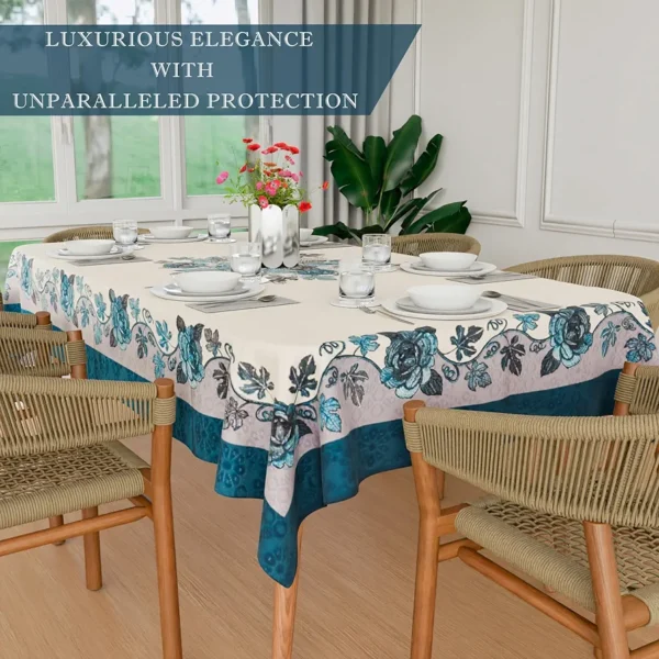 Blue Flower Polyester Sofa Cover – Stretch Fit, Universal 3+1+1 Seater, Floral Print