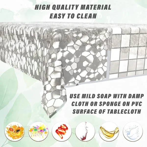Transparent PVC Dining Table Cover – 6-Seater, Waterproof & Heat Resistant, 228x152 cm