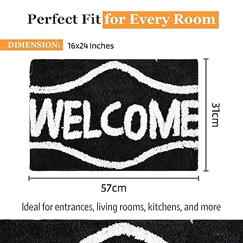 Pack of 6 Rectangle Super Soft Door Mats for Home & Living Room | 16x24 Inches ? Black & Coffee