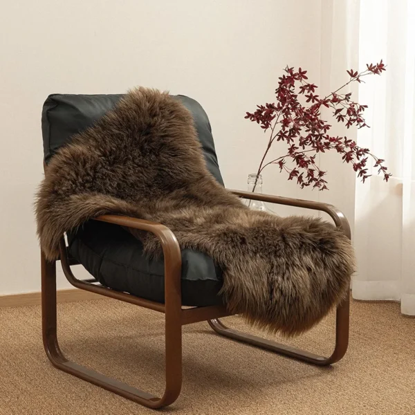 Dark Coffee Fluffy Shaggy Rug – Ultra Soft 2x3 Ft Faux Sheepskin Carpet for Bedroom, Living Room & Nursery