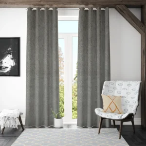 2 piece Velvet Emboss Damas Room - Grey