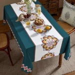 Diamond Printed Cotton Dining Table Cover – Anti-Skid Rectangular Table Cloth for 6-Seater (60×90 inches / 2.28×1.52 m, Pack of 1)