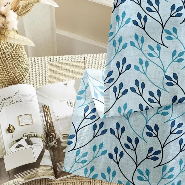 75% Blackout Leaf Print Door Curtains Pack of 2