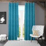2 piece Velvet Emboss Damas Room - Aqua