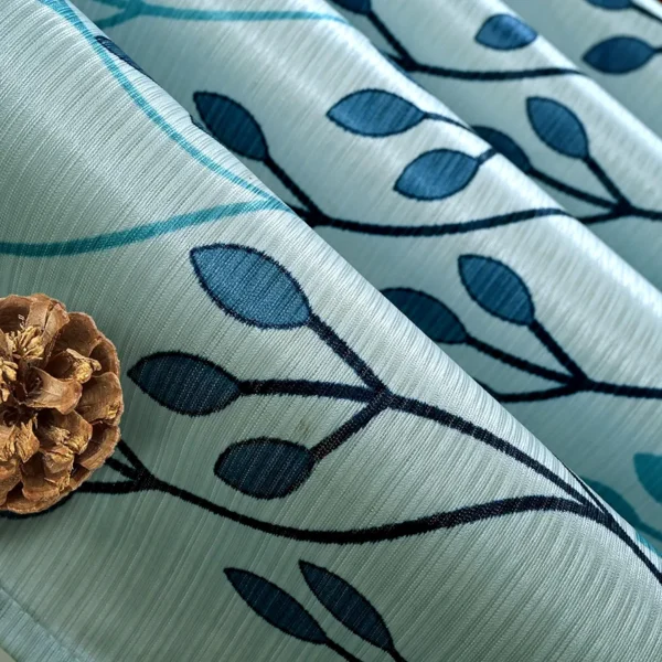 75% Blackout Leaf Print Door Curtains Pack of 2