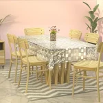 Transparent PVC Dining Table Cover – 6-Seater, Waterproof & Heat Resistant, 228x152 cm