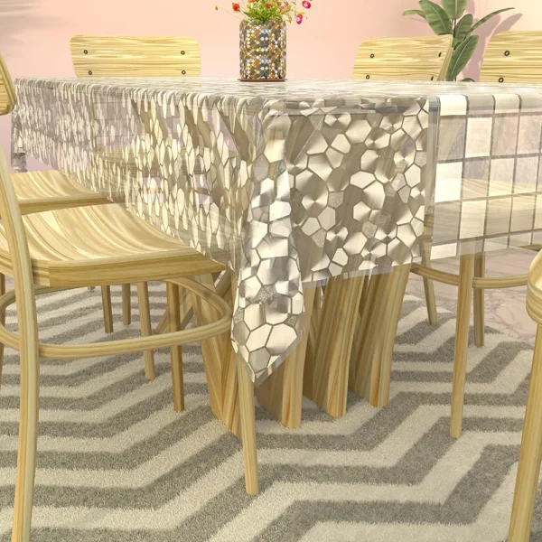 Transparent PVC Dining Table Cover – 6-Seater, Waterproof & Heat Resistant, 228x152 cm