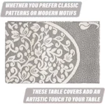 Peacock-Design Cotton Dining Table Cover – 6-Seater, Brown & Red, 60x90 Inch