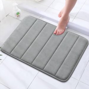 Memory Foam Bath Mat (40x60 cm) – Super Absorbent, Non-Slip, Cushioned Bathroom & Bedroom Floor Mat, Machine Washable