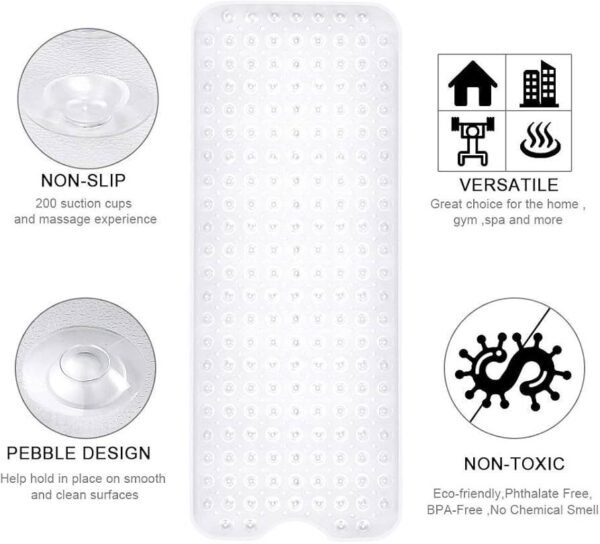 Plastic Waved Bath Mat (Multicolour, Standard size)