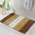 2500 GSM Microfiber Anti-Skid Water Absorbent Quick Dry Luxury Bath Mat – Machine Washable, High Pile Tufted Rug for Bathroom, Kitchen & Entrance - tobacco