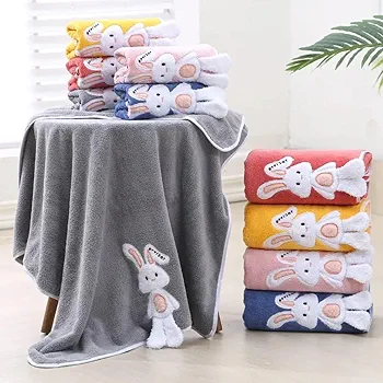 Microfiber 400 GSM Kids Bath Towel – 60x120 cm (Peach)